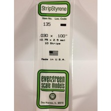Evergreen 135 0,75*2,50*355 mm Köşeli Çubuk-10 Adet -Beyaz