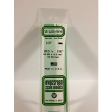 Evergreen 107 0,25*4,00*355 mm Köşeli Çubuk-10 Adet -Beyaz