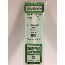 Evergreen 752 2.0X355 Mm. Z Profil Polistren Çubuk-4 Adet- Beyaz