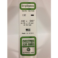 Evergreen 132 0,75*1,00*355 mm Köşeli Çubuk-10 Adet -Beyaz