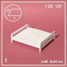 Schulcz 579002 1/25 Ölçek, Karyola-Çift Kişilik-Beyaz