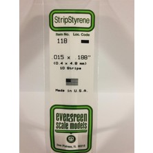 Evergreen 118 0,40*4,80*355 mm Köşeli Çubuk-10 Adet -Beyaz