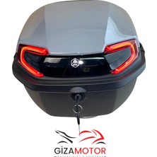 Giza Motor Motosiklet Çantası AÇIK NARDO GRİ - 33 Litre Işıklı -Sırt Dayamalı Model