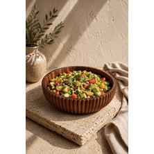 Kitchen Life Akasya Yuvarlak Çok Fonksiyonlu Meyvelik,salata Sunum Kasesi Dekoratif Kase 26 cm