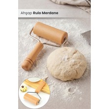 Orvila Ahşap Rulo Merdane  Döner Başlıklı Hamur,pizza,baklava,börek Tek Elde Açma Aparatı