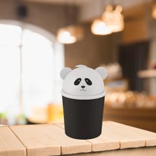 Panda Çöp Kovası, 2.5 Litre Kapasite, Plastik Malzeme, Siyah Beyaz, Kompakt Tasarım, 12.5 x 12.5 x 20.5 Cm, Ev Ofis Mutfak Için