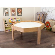 Lilikids Sekizgen Kum Masası 4 Çocuk Duyusal Oyun Kayın Kontraplak Montessori