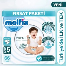 Die Grup Molfix Premium Bebek Bezi Ultra Fırsat Paketi 5 Beden 11-18 kg 66 Adet