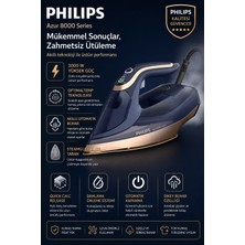 Philips Akıllı Sensörlü Kumaşa Göre Isı Ayarlayan Optimaltemp Teknolojisi Azur Buharlı Ütü 8000 Serisi, 260G Turbo Şok Buharlı Ütü
