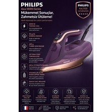 Philips 8000 Serisi Azur Buharlı Ütü - 3000W, Optimaltemp Teknolojisi, 55G/DK Sürekli Buhar, Sıfır Yanık Riski, 300 Ml'lik Su Haznesi 