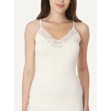 İmer Lingerie Imr 1231 Premium Series Dantelli Pamuklu Modal Ince Askılı Atlet
