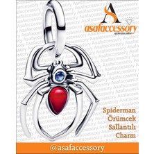 Asaf Accessory Spiderman Örümcek Sallantılı Charm Gümüş