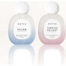Matsu Pillow & Turkish Delight Vücut Mist & Saç Parfümü Seti - Temiz ve Tatlı Notaların UYUMU(2X50 Ml)
