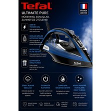 Tefal Ultimate Pure 3200W Güçlü Buharlı Ütü, Micro-Calc Kireç Önleyici, 260G Şok Buhar, Perde Için Dikey Ütüleme ve Leke Karşıtı Koruma Sistemi
