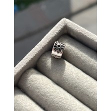 Asaf Accessory Antik Güneş Klips Charm Gümüş