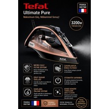 Tefal Ultimate Pure 3200 W Güç, 260 G/ Dk Şok Buhar Özel 2’si 1 Arada Micro-Calc Filtre Durilium Airglide Autoclean Taban Plakası