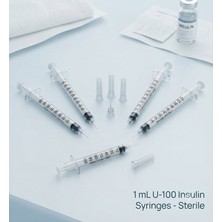 Tibset Tıbset  Tek Kullanımlık Şeffaf 1 ml Insülin Şırıngaları 5 Li Adet