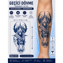 1 Ay Kalıcı Sonradan Kararan 11X 18 cm Anibus Model Geçici Dövme Tattoo Sticker