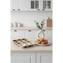 Kitchen Life 12'li Silikon Cupcake Kalıbı Kek ve Kurabiye  Kalıp Seti  Çok Amaçlı Pişirme Kalıbı