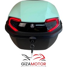Giza Motor 33 Litre Kapasiteli Motosiklet Çantası Metalik Açık Yeşil Su Geçirmez Tasarım ile