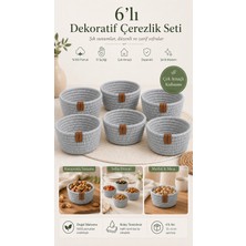 Fabrix Home Gri %100 Pamuk Mini Sunum ve Düzenleyici Kase Seti