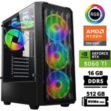 Xaser Delux X33 Ryzen 5 7500F 16GB Ddr5 Ram 512GB M.2 Nvme SSD 8gb RTX5060 Ti Oyuncu Tavsiye Sistem