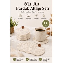 Fabrix Home Ekru 6’lı El Yapımı %100 Pamuk Bardak Altlığı Seti