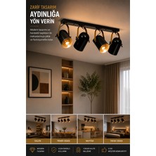 London 4 Lü Sıralı Siyah Plafonyer Avize