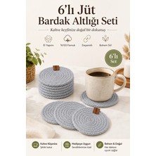 Fabrix Home Gri 6’lı El Yapımı %100 Pamuk Bardak Altlığı Seti