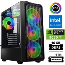 Xaser XSR951 I5 14400F 16GB Ddr5 Ram 1tb M.2 Nvme SSD 8gb RTX5060 Ti Oyuncu Tavsiye Sistem