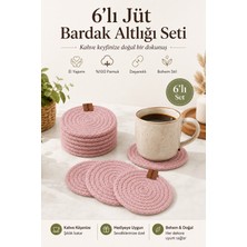 Fabrix Home Pembe 6’lı El Yapımı %100 Pamuk Bardak Altlığı Seti