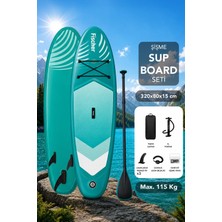 Fischer Şişme Sup Board Seti - 115KG Taşıma Kapasiteli Taşıma Çantalı Sörf Tahtası 320X80X15CM Yeşil