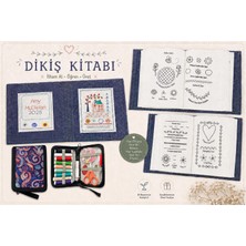 İğne İzi Dikiş Kitabı, Nakış Dikiş Teknikleri Kitabı + 19 Parçalı Dikiş Seti - Kumaş Işleme Örnekleri El Nakışı Öğrenme Seti - Işleme ve Nakış Dikiş Örnek Kitabı - El Sanatları Hobi Seti