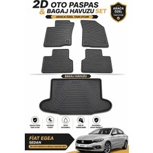 Black Gold Fiat Egea Sedan 2d Oto Paspas ve Bagaj Havuzu Seti Araca Özel Kauçuk Kaymaz Siyah