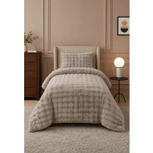 Lal Home Deco Loria Tek Kişilik Peluş Yatak Örtüsü 160X220CM - Wellsoft Yumuşak Dokulu Kahverengi