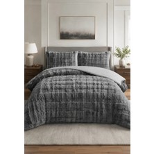 Lal Home Deco Sienna Çift Kişilik Yatak Örtüsü Seti 220X240CM - 2 Yastıklı Lüks Yumuşak Dokulu - Siyah
