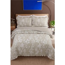 Lal Home Deco Flowers Çift Kişilik Yatak Örtüsü Seti 240x260cm - Volanlı 2 Yastıklı %100 Polyester