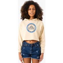 Tshirthane Breaking Bad A1A Car Wash Bej Kadın Crop Kapşonlu