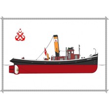 Tersane Model K2401 1/24 Ölçek, Yenikapı Römorkörü, R/c Dönüşebilir, Ahşap Tekne Kiti