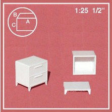 Schulcz 579018 1/25 Ölçek, Çekmeceli Komodin -24 Mm-Beyaz