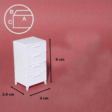 Schulcz 573240 1/25 Ölçek, Komodin -4 Çekmeceli -Beyaz