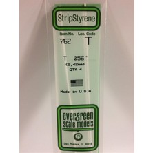 Evergreen 762 1.42X355 Mm. T Profil Polistren Çubuk-4 Adet- Beyaz
