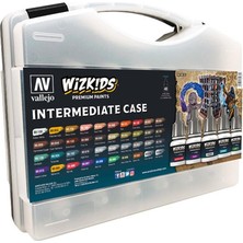 Vallejo 80261 40X8 Ml. Wizkits Profesyonel Boya, Mürekkep ve Vernik Seti, Boya Fırçalı ve Özel Çantalı