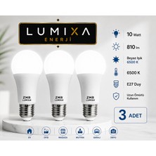 ZMR Lumıxa 10 Watt 810 Lm Beyaz Renk Ampul 3 Adet