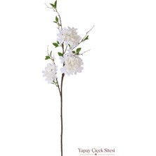 Yapay Çiçek Sitesi Yapay Ortanca Dalı 90 cm Krem Beyaz