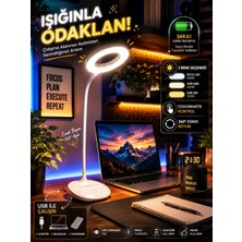 Love İnce Şarjlı Masa Lambası Dokunmatik 3 Renk 24 LED Telefon Standlı Kademeli Çalışma Okuma Işığı Gece Lambası