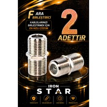 Iron Star 2 Adet F Ara Birleştirici / F Dişi Dişi Adaptör / F Konnektör Ara Ek Aparatı / Uydu Kablosu Ek Aparatı / Kablo Birleştirici / Anten Kablosu Ara Birleştirici /konnektör-Kornektör-Jak-Bağlantı Aparatı