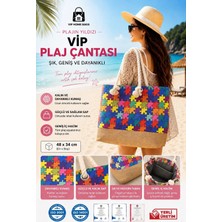 Nelson Plaj Çantası Vip Çanta El ve Omuz Çantası Piknik Çantası-Puzzle