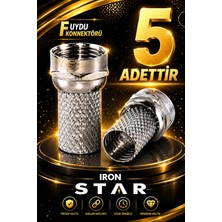 Iron Star 5 Adet F Uydu Konnektörü / Rg6 F Konnektör / Çanak Anten Bağlantı / Rg6 Uydu Kablo Konnektörü / Koaksiyel Kablo Ucu / Uydu Anten Kablosu F /konnektör-Kornektör-Jak-Bağlantı Aparatı
