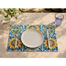 Megi Concept Dijital Baskılı 2'li Mozaik Desenli Ayçiçeği Amerikan Servis 35X45 cm Dekoratif Servis Altlığı